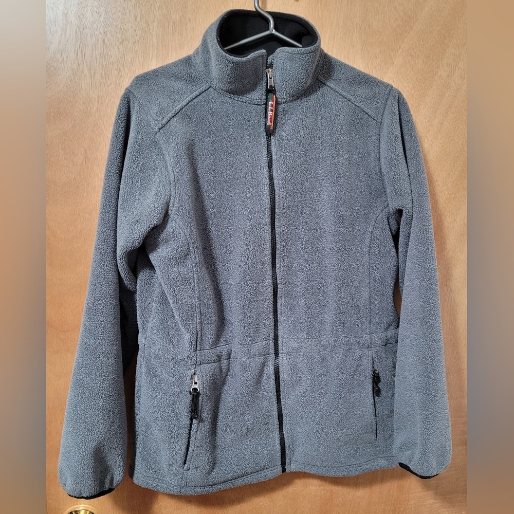 L.L. Bean Long Sleeve Gray Fleece Full Zip Jacket Small